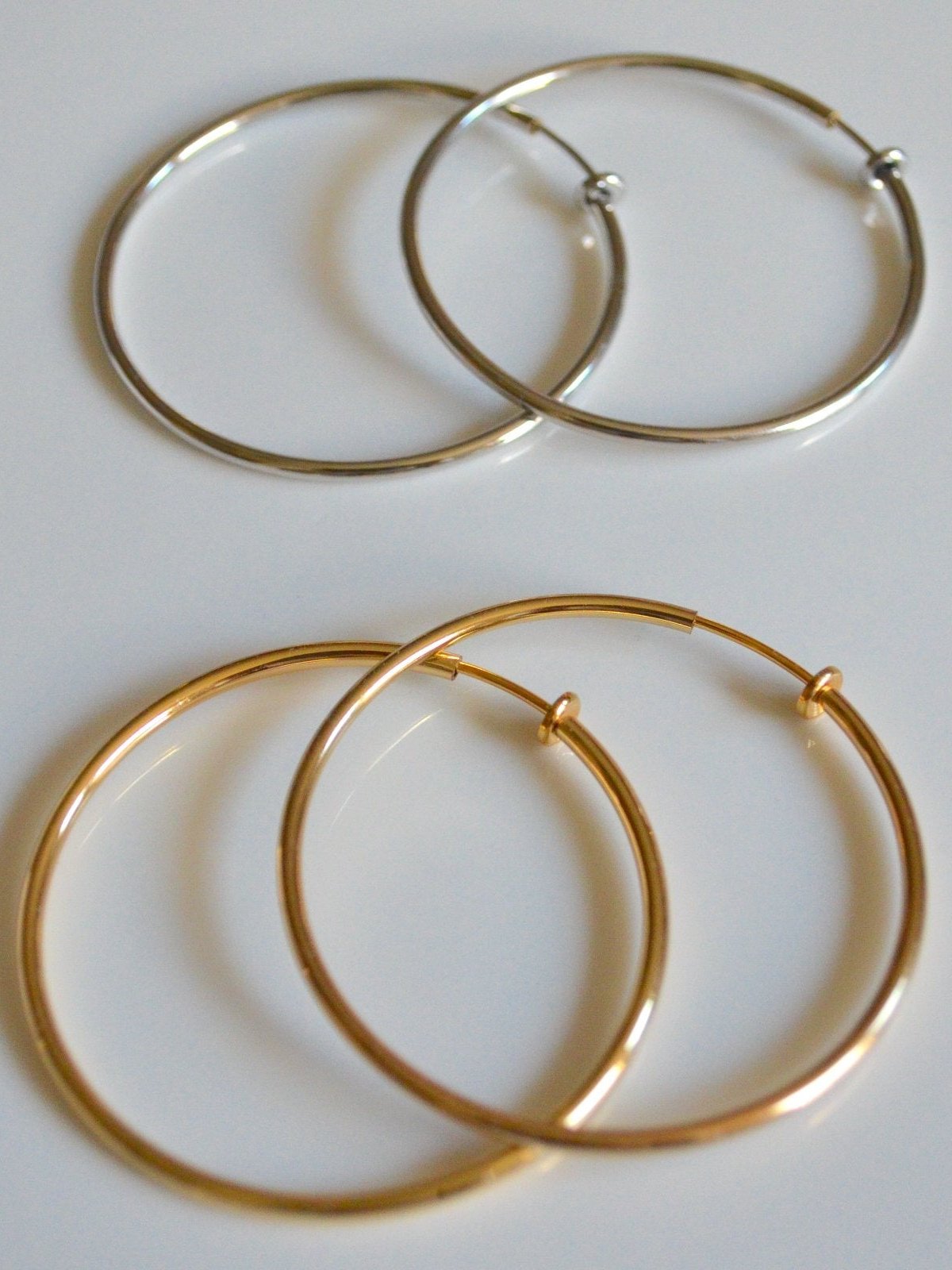 gold silver clip on earrings